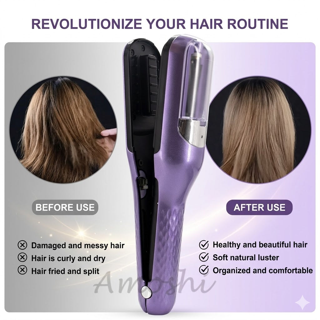 High-Performance Automatic Split End Remover – Rechargeable Hair Trimming Tool